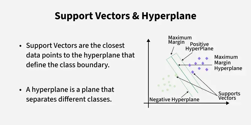 Linear SVM with maximum margin and support vectors